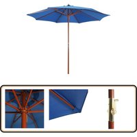 Sonnenschirm mit Holz-Mast 300x258 cm Blau - Sonnenschirm - Gartenschirm - Outdoor Möbel - Terrassenüberdachung - Poolparty von VIDAXL