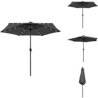 Vidaxl - Sonnenschirm mit LED-Beleuchtung und Alu-Mast 270 cm Anthrazit - Sonnenschirm - Gartenmöbel - Outdoor Möbel - Balkon Dekoration Vidaxl - Sonnenschirm mit LED-Beleuchtung und Alu-Mast 270 cm Anthrazit - Sonnenschirm - Gartenmöbel - Outdoor Möbel - Balkon Dekoration von VIDAXL