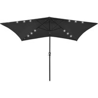 Sonnenschirm,Gartenschirm mit LEDs und Stahl-Mast Schwarz 2x3 m vidaXL von BONNEVIE