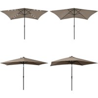 Vidaxl - Sonnenschirm mit LEDs und Stahl-Mast Taupe 2x3 m - Sonnenschirm - Gartenschirm - Balkontischschirms - Outdoor Möbel - Patio Dekoration Vidaxl - Sonnenschirm mit LEDs und Stahl-Mast Taupe 2x3 m - Sonnenschirm - Gartenschirm - Balkontischschirms - Outdoor Möbel - Patio Dekoration von VIDAXL