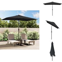 Sonnenschirm mit Metall-Mast 300x200 cm Schwarz - Sonnenschirm - Gartenmöbel - Outdoor Möbel - Terrassenüberdachung - UV-Schutz von VIDAXL