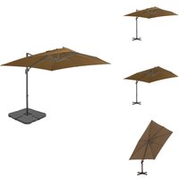 Sonnenschirm mit Tragbarem Sonnenschirmständer Taupe - Sonnencreme - Sonnenschirm - Gartenmöbel - Outdoor Möbel - Balkon Dekoration von VIDAXL