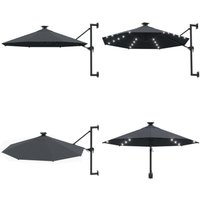 Vidaxl - Sonnenschirm zur Wandmontage mit LEDs 300 cm Anthrazit - Wand Sonnenschirm - Gartenschirm - Sonnenschutz - Outdoor Beleuchtung - led Vidaxl - Sonnenschirm zur Wandmontage mit LEDs 300 cm Anthrazit - Wand Sonnenschirm - Gartenschirm - Sonnenschutz - Outdoor Beleuchtung - led von VIDAXL