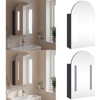 Vidaxl - Spiegelschrank mit LED-Beleuchtung Gewölbt Grau 42x13x70 cm - Spiegelschrank - Badezimmerspiegel - LED-Spiegelschrank - Holzschränkchen Vidaxl - Spiegelschrank mit LED-Beleuchtung Gewölbt Grau 42x13x70 cm - Spiegelschrank - Badezimmerspiegel - LED-Spiegelschrank - Holzschränkchen von VIDAXL