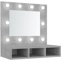 Bonnevie - Spiegelschrank mit LED,Bad Hängeschrank Betongrau 60x31,5x62 cm vidaXL von BONNEVIE