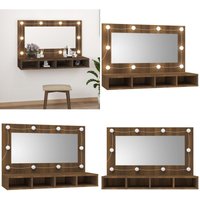 Vidaxl - Spiegelschrank mit led Braun Eichen-Optik 90x31,5x62 cm - Spiegelschrank - LED-Spiegel - Badezimmermöbel - Kosmetikschränkchen Vidaxl - Spiegelschrank mit led Braun Eichen-Optik 90x31,5x62 cm - Spiegelschrank - LED-Spiegel - Badezimmermöbel - Kosmetikschränkchen von VIDAXL