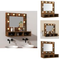 Vidaxl - Spiegelschrank mit led Räuchereiche 60x31,5x62 cm - Spiegelschrank - LED-Spiegel - Badezimmermöbel - Wandmontage - Kommodenschrank Vidaxl - Spiegelschrank mit led Räuchereiche 60x31,5x62 cm - Spiegelschrank - LED-Spiegel - Badezimmermöbel - Wandmontage - Kommodenschrank von VIDAXL