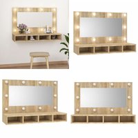 Vidaxl - Spiegelschrank mit led Sonoma-Eiche 90x31,5x62 cm - Spiegelschrank - LED-Spiegel - Badezimmermöbel - Kosmetikschränkchen - Sonoma-Eiche von VIDAXL