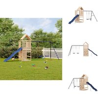 Spielturm Massivholz Kiefer - Holzspielplatz - Kiefernholz - Spielturm - Schaukelset - Wellenrutsche Spielturm Massivholz Kiefer - Holzspielplatz - Kiefernholz - Spielturm - Schaukelset - Wellenrutsche von VIDAXL