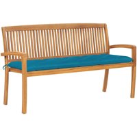 Vidaxl - Stapelbare Gartenbank mit Auflage 159 cm Massivholz Teak von VIDAXL