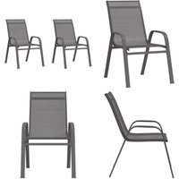 Vidaxl - Stapelbare Gartenstühle 2 Stk. Grau Textilene - Gartenstühle - Stühle Aus Metall - Outdoor Möbel - Gartenmöbel Set - Textilene Stühle - Home Vidaxl - Stapelbare Gartenstühle 2 Stk. Grau Textilene - Gartenstühle - Stühle Aus Metall - Outdoor Möbel - Gartenmöbel Set - Textilene Stühle - Home von VIDAXL