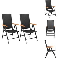Vidaxl - Stapelbare Gartenstühle 2 Stk. Poly Rattan Schwarz - Gartensessel - Gartenmöbel - Outdoor Möbel - Balkonmöbel - Stapelbarer Stuhl von VIDAXL