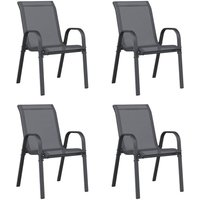 Vidaxl - Stapelbare Gartenstühle 4 Stk. Grau Textilene von VIDAXL