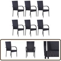 Vidaxl - Stapelbare Gartenstühle 6 Stk. Poly Rattan Schwarz - Gartensessel - Gartenstühle - Stapelbar - Outdoor Möbel - Rattan Sessel Vidaxl - Stapelbare Gartenstühle 6 Stk. Poly Rattan Schwarz - Gartensessel - Gartenstühle - Stapelbar - Outdoor Möbel - Rattan Sessel von VIDAXL