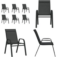 Stapelbare Gartenstühle 6 Stk. Schwarz Textilene - stapelbarer Gartenstuhl - stapelbare Stühle - Home & Living - Schwarz Stapelbare Gartenstühle 6 Stk. Schwarz Textilene - stapelbarer Gartenstuhl - stapelbare Stühle - Home & Living - Schwarz von VIDAXL