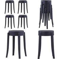 Vidaxl - Stapelbare Hocker 4 Stk. Schwarz Kunststoff - Barhocker - Kunststoffstuhl - Outdoor Möbel - Gartentisch - Terrassentisch - Home & Living Vidaxl - Stapelbare Hocker 4 Stk. Schwarz Kunststoff - Barhocker - Kunststoffstuhl - Outdoor Möbel - Gartentisch - Terrassentisch - Home & Living von VIDAXL