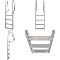 Steg-/Poolleiter 4-stufig Aluminium 167 cm - Poolleiter - Pool Leiter - Home & Living - Silber von VIDAXL