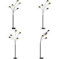 Stehlampe 200 cm 5 x E14 Schwarz und Golden - Stehlampe - Bogenlampe - Wohnzimmerlampe - Esszimmerlampe - Modernes Lichtdesign - Home & Living von VIDAXL