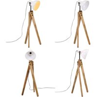 Vidaxl - Stehleuchte 25 w Weiß 45x45x120 cm E27 - Stehlampe - Industrielle Beleuchtung - Wohnraumleuchte - Mangoholz - Eisenleuchter - Home & Living von VIDAXL