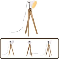 Stehleuchte 25 w Weiß 45x45x120 cm E27 - Stehlampe - Industrielle Beleuchtung - Wohnraumleuchte - Mangoholz - Eisenleuchter von VIDAXL