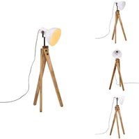 Vidaxl - Stehleuchte 25 w Weiß 45x45x120 cm E27 - Stehlampe - Industrielle Beleuchtung - Wohnraumleuchte - Mangoholz - Eisenleuchter von VIDAXL