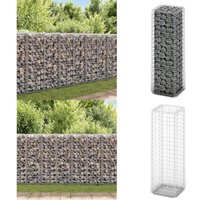 Steinkorb Gabione mit Deckeln Verzinkter Draht 100×30×30 cm - Gabionenkasten - Stahltrennung - Gartenzaun - Begrenzungssteine - Mauerstein - Home & von VIDAXL