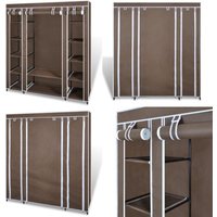 Vidaxl - Stoffschrank mit Fächern und Stangen 45×150×176 cm Braun - Kleiderschrank - Stoffschrank - Garderobenständer - Aufbewahrungsschrank von VIDAXL