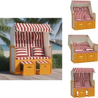 Strandkorb mit Kissen Poly Rattan und Massivholz Rot & Weiß - Sonnenschirm - Strandkorb - Gartenmöbel - Rattan Möbel - Liege Strandkorb mit Kissen Poly Rattan und Massivholz Rot & Weiß - Sonnenschirm - Strandkorb - Gartenmöbel - Rattan Möbel - Liege von VIDAXL