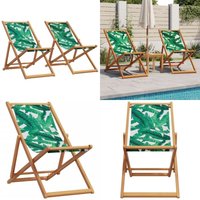 Vidaxl - Strandstühle 2 Stk. Klappbar Blattmuster Stoff und Massivholz - Holzmöbel - Gartenstühle - Liegestühle - Lounge Chair - Strandkorb - Home & Vidaxl - Strandstühle 2 Stk. Klappbar Blattmuster Stoff und Massivholz - Holzmöbel - Gartenstühle - Liegestühle - Lounge Chair - Strandkorb - Home & von VIDAXL