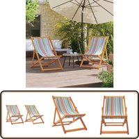 Vidaxl - Strandstühle 2 Stk. Klappbar Mehrfarbig Stoff - Strandstuhl - Gartenstuhl - Campingstuhl - Klappbarer Stuhl - Loungestuhl Vidaxl - Strandstühle 2 Stk. Klappbar Mehrfarbig Stoff - Strandstuhl - Gartenstuhl - Campingstuhl - Klappbarer Stuhl - Loungestuhl von VIDAXL