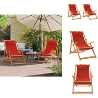 Vidaxl - Strandstühle 2 Stk. Klappbar Rot Stoff - Strandstuhl - Gartenstuhl - Campingstuhl - Klappbarer Stuhl - Loungestuhl von VIDAXL