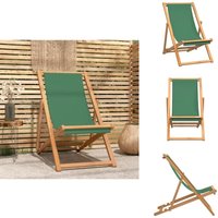 Vidaxl - Strandstuhl Klappbar Massivholz Teak Grün - Holz Gartenstuhl - Teak Stuhl - Strandkorb - Outdoor Sessel - Gartenmöbeln Vidaxl - Strandstuhl Klappbar Massivholz Teak Grün - Holz Gartenstuhl - Teak Stuhl - Strandkorb - Outdoor Sessel - Gartenmöbeln von VIDAXL