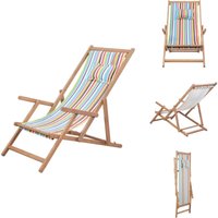 Vidaxl - Strandstuhl Klappbar Stoff und Massivholz Mehrfarbig - Campingstuhl - Strandstuhl - Gartenstuhl - Liege - Holzstuhl Vidaxl - Strandstuhl Klappbar Stoff und Massivholz Mehrfarbig - Campingstuhl - Strandstuhl - Gartenstuhl - Liege - Holzstuhl von VIDAXL