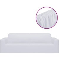 Stretch Sofahusse 3-Sitzer Weiß Polyester-Jersey Vidaxl von VIDAXL