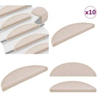 Vidaxl - Stufenmatten 10 Stk. 56x17x3 cm Taupe - Stufenmatte - Treppenmatte - Treppenschutz - Treppenteppich - Rutschfeste Matte - Home & Living von VIDAXL