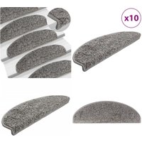 Stufenmatten 10 Stk. 65x25 cm Grau - Stufenmatte - Treppenmatte - Treppenschutz - Treppenteppich - Laufmatte - Home & Living von VIDAXL