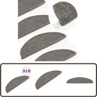Stufenmatten Selbstklebend 10 Stk. Grau 56x17x3 cm - Stufenmatte - Treppenmatte - Treppenteppich - Laufmatte - Nadelfilz von VIDAXL