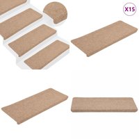 Vidaxl - Stufenmatten Selbstklebend 15 Stk. 65x24,5x3,5 cm Beige - Treppenmatte - Treppenschutz - Stufenmatte - Teppich Für Treppen - Rutschfest von VIDAXL