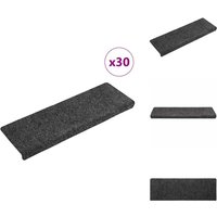 Vidaxl - Stufenmatten Selbstklebend 30 Stk. Grau 65x21x4 cm - Stufenmatte - Stufenmatten - Treppenmatten - Treppenschoner von VIDAXL