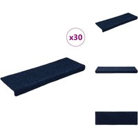 Vidaxl - Stufenmatten Selbstklebend 30 Stk. Marineblau 65x21x4 cm - Stufenmatte - Stufenmatten - Treppenmatten - Treppenschoner von VIDAXL