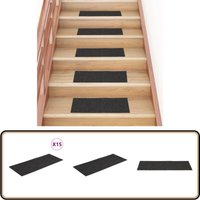 Stufenmatten Selbstklebend Rechteckig 15 Stk. 60x25 Anthrazit - Treppenmatte - Treppenschutz - Teppich Für Treppen - Anti-Rutsch Matte - Stufenbelag von VIDAXL