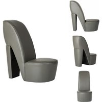 Stuhl in Stöckelschuh-Form Grau Kunstleder - Sitzsack - Designerstuhl - Lounge Chair - Modellsitz - Unikat Stuhll Stuhl in Stöckelschuh-Form Grau Kunstleder - Sitzsack - Designerstuhl - Lounge Chair - Modellsitz - Unikat Stuhll von VIDAXL