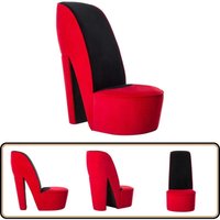 Vidaxl - Stuhl in Stöckelschuh-Form Rot Samt - SamtstuhI - Lounge-Stuhl - Designerstuhl - Partystuhl - Auffälliger Stuhl von VIDAXL