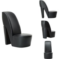 Vidaxl - Stuhl in Stöckelschuh-Form Schwarz Kunstleder - Sitzsack - Designerstuhl - Lounge Chair - Schwarzer Stuhl - Moderner Stuhl von VIDAXL
