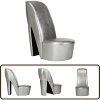 Vidaxl - Stuhl in Stöckelschuh-Form Silbern Kunstleder - Sitzsack - Designerstuhl - Lounge Chair - Modellsitz - Partystuhl von VIDAXL