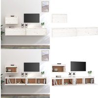 Vidaxl - TV-Schränke 3 Stk. Weiß Massivholz Kiefer - TV-Schrank - Hängeschrank - Regal - Wohnzimmerschrank - Massivholzmöbel - Home & Living Vidaxl - TV-Schränke 3 Stk. Weiß Massivholz Kiefer - TV-Schrank - Hängeschrank - Regal - Wohnzimmerschrank - Massivholzmöbel - Home & Living von VIDAXL