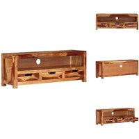 Vidaxl - TV-Schrank 110x30x40 cm Massivholz Akazie - Fernsehschränkchen - Akasienholzmöbel - Wohnzimmerschrank - Regal - Sideboard Vidaxl - TV-Schrank 110x30x40 cm Massivholz Akazie - Fernsehschränkchen - Akasienholzmöbel - Wohnzimmerschrank - Regal - Sideboard von VIDAXL