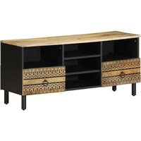 Vidaxl - TV-Schrank Schwarz 100x33,5x46 cm Raues Mangoholz von VIDAXL
