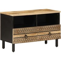 Vidaxl - TV-Schrank Schwarz 70x33,5x46 cm Raues Mangoholz von VIDAXL