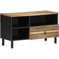 Vidaxl - TV-Schrank Schwarz 80x33,5x46 cm Raues Mangoholz von VIDAXL